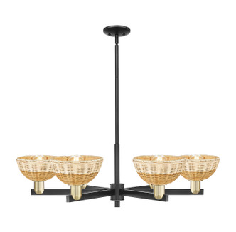 Innovations - 716-6CR-BAB-NBD2-75-NAT - Six Light Chandelier - Arcadia - Black Antique Brass