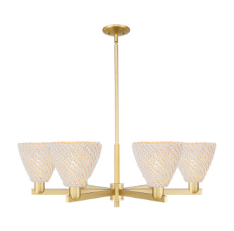 Innovations - 716-6CR-SG-NBD-75-NAT - Six Light Chandelier - Arcadia - Satin Gold