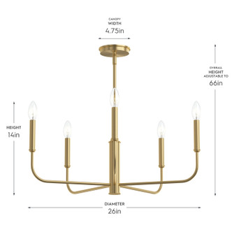 Reines Five Light Chandelier (P400446-191)
