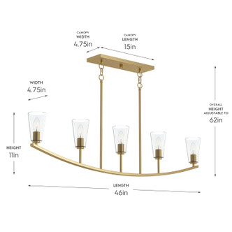 Jheni Five Light Linear Chandelier (P400456-191)