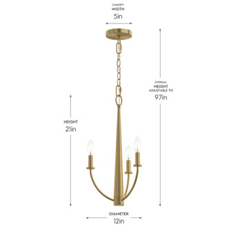 Jheni Three Light Chandelier (P400457-191)