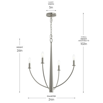 Jheni Four Light Chandelier (P400458-009)