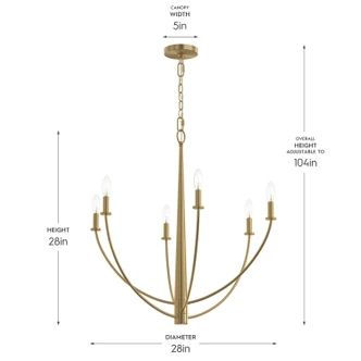 Jheni Six Light Chandelier (P400459-191)