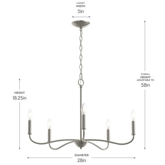 Ilia Five Light Chandelier (P400462-009)
