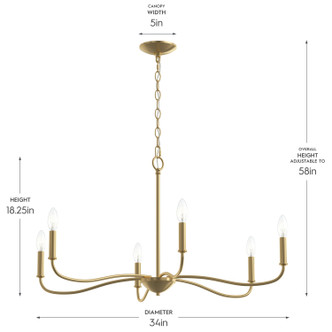 Ilia Six Light Chandelier (P400463-191)