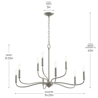 Ilia Nine Light Chandelier (P400465-009)
