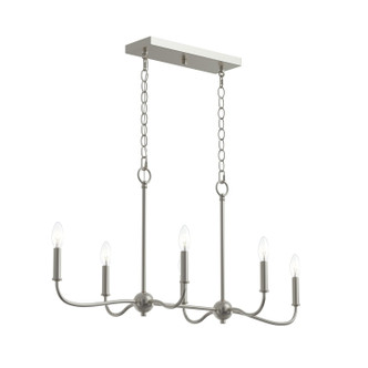 Progress Lighting - P400466-009 - Six Light Linear Chandelier - Ilia - Brushed Nickel