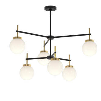 Progress Lighting - P400470-319 - Six Light Chandelier - Rigsby - Matte Black and Brushed Gold
