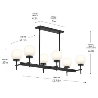 Rigsby Six Light Linear Chandelier (P400471-31M)