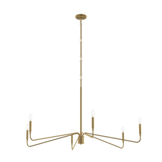 Progress Lighting - P400473-191 - Six Light Chandelier - Pilar - Brushed Gold
