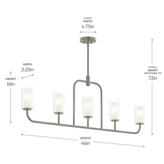 Mack Five Light Linear Chandelier (P400476-009)