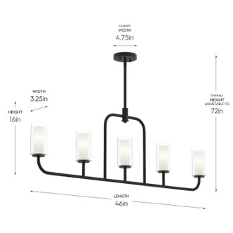 Mack Five Light Linear Chandelier (P400476-31M)