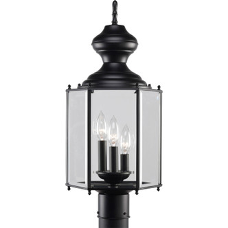 Progress Lighting - P5432-31 - Three Light Post Lantern - Carriage Classics - Black