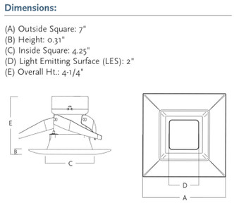 LED Retrofit Sq LED Recessed Trim (P8171-09-30K)