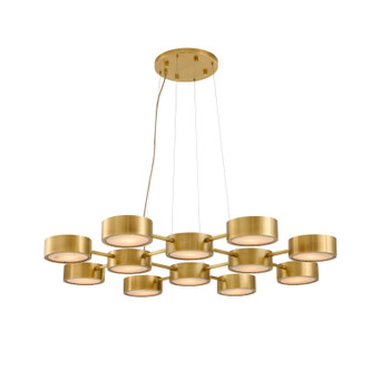 Arteriors - DLC50 - 12 Light Chandelier - Wright Grid - Antique Brass/White