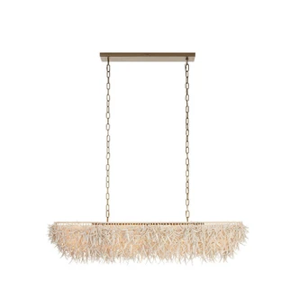 Arteriors - DLS17 - Six Light Linear Chandelier - Cabo - Ivory/Antique Brass