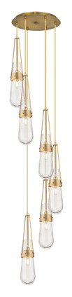 Innovations - 116-452-1P-BB-G452-4SDY - Six Light Pendant - Downtown Urban - Brushed Brass