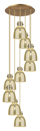 Innovations - 119-410-1PS-BB-G412-8ME - Nine Light Pendant - Downtown Urban - Brushed Brass