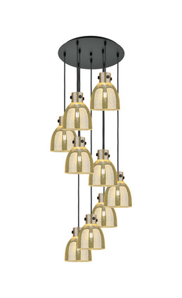 Innovations - 119-410-1PS-BK-G412-8ME - Nine Light Pendant - Downtown Urban - Matte Black
