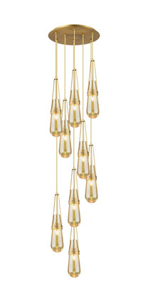 Innovations - 119-452-1P-BB-G452-4ME - Nine Light Pendant - Downtown Urban - Brushed Brass