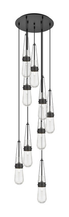 Innovations - 119-452-1P-BK-G452-4SDY - Nine Light Pendant - Downtown Urban - Matte Black