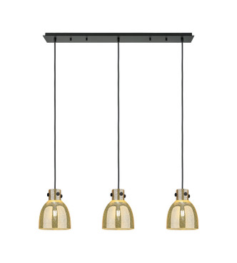 Innovations - 123-410-1PS-BK-G412-8ME - Three Light Linear Pendant - Downtown Urban - Matte Black