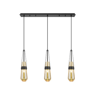 Innovations - 123-452-1P-BK-G452-4ME - Three Light Linear Pendant - Downtown Urban - Matte Black