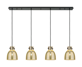 Innovations - 124-410-1PS-BK-G412-8ME - Four Light Linear Pendant - Downtown Urban - Matte Black