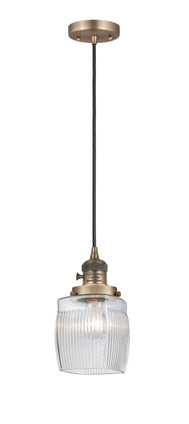 Innovations - 201CSW-BB-G302 - One Light Mini Pendant - Franklin Restoration - Brushed Brass