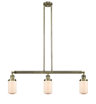 Innovations - 213-AB-G311 - Three Light Island Pendant - Franklin Restoration - Antique Brass