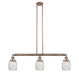 Innovations - 213-AC-G302 - Three Light Island Pendant - Franklin Restoration - Antique Copper