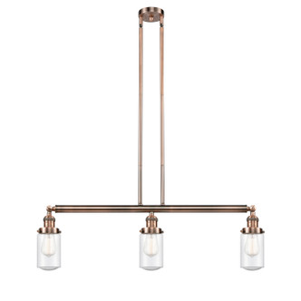 Innovations - 213-AC-G314 - Three Light Island Pendant - Franklin Restoration - Antique Copper