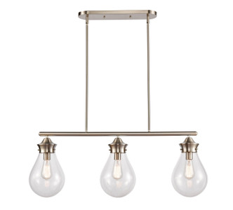 Innovations - 414-3I-SN-8CL - Three Light Island Pendant - Satin Nickel