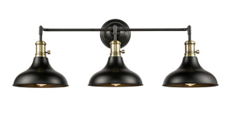 Innovations - 443SW-3W-BAB-M15BK - Three Light Bath Vanity - Metro - Black Antique Brass