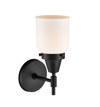 manufacturer_finish:Matte Black|manufacturer_glass:Cased Matte White Small Bell|light_output:220.00lm|color_temperature:2200K|cri:99