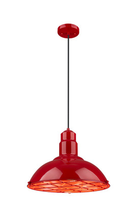 Innovations - 455-1P-16RD - One Light Pendant - Downtown Urban - Red