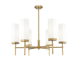Innovations - 463-6CR-BB-G463-12WH - Six Light Chandelier - Downtown Urban - Brushed Brass