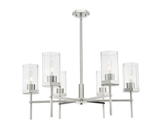 Innovations - 463-6CR-SN-G463-8CL - Six Light Chandelier - Downtown Urban - Satin Nickel