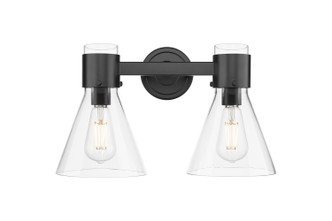 Innovations - 464-2W-BK-G464C-7CL - Two Light Bath Vanity - Downtown Urban - Matte Black
