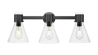 Innovations - 464-3W-BK-G464C-7CL - Three Light Bath Vanity - Downtown Urban - Matte Black
