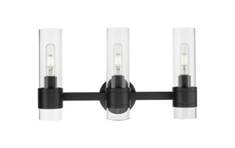 Innovations - 467-3W-BK-G467-CL - Three Light Bath Vanity - Downtown Urban - Matte Black