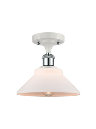 Innovations - 516-1C-WPC-G131-LED - LED Semi-Flush Mount - Ballston - White Polished Chrome