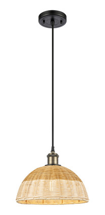 Innovations - 516-1P-BAB-NBD2-12-NAT - One Light Mini Pendant - Ballston - Black Antique Brass