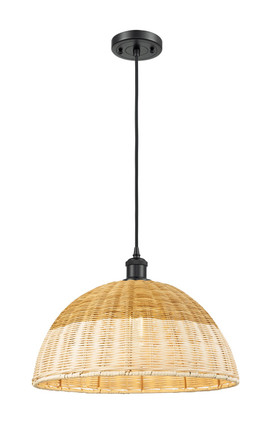Innovations - 516-1P-BK-NBD2-16-NAT - One Light Mini Pendant - Ballston - Matte Black