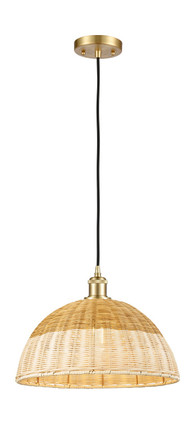 Innovations - 516-1P-SG-NBD2-16-NAT - One Light Mini Pendant - Ballston - Satin Gold