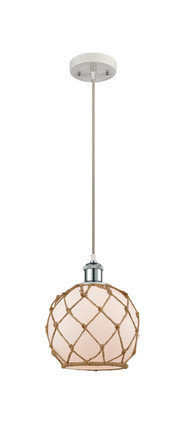 Innovations - 516-1P-WPC-G121-8RB - One Light Mini Pendant - Ballston - White Polished Chrome