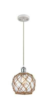 Innovations - 516-1P-WPC-G122-8RB - One Light Mini Pendant - Ballston - White Polished Chrome