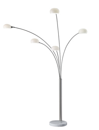 Adesso Home - 3346-22 - Five Light Floor Lamp - Luna - Brushed Steel