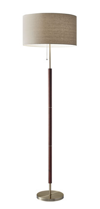 Adesso Home - 3377-15 - Floor Lamp - Hamilton - Walnut/Antique Brass