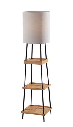 Adesso Home - 3459-12 - Floor Lamp - Henry - Black W/ Natural Wood